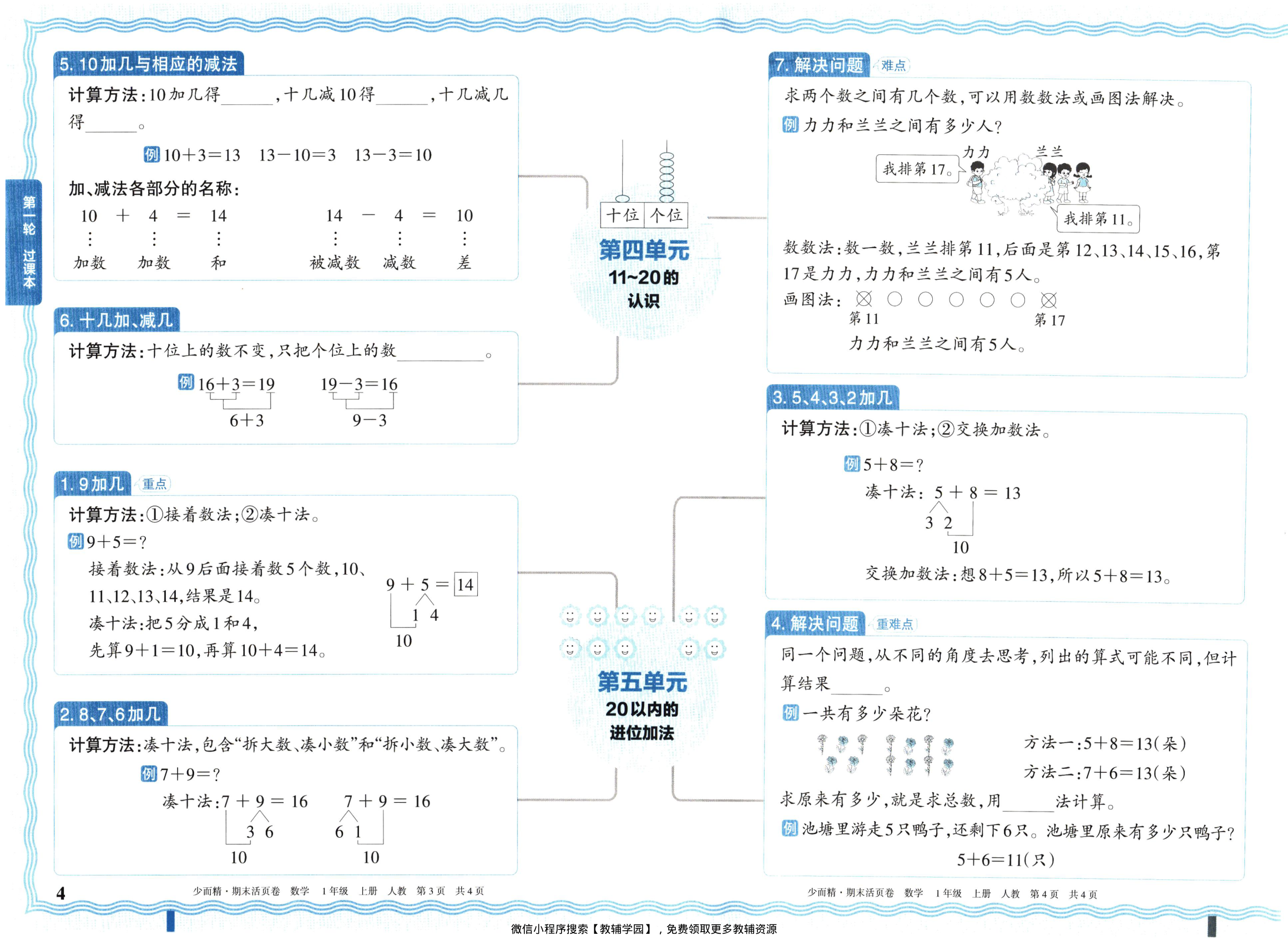图片[4]-一年级上册（数学）王朝霞期末活页卷【电子版 可打印 含答案】（人教版）2025秋
