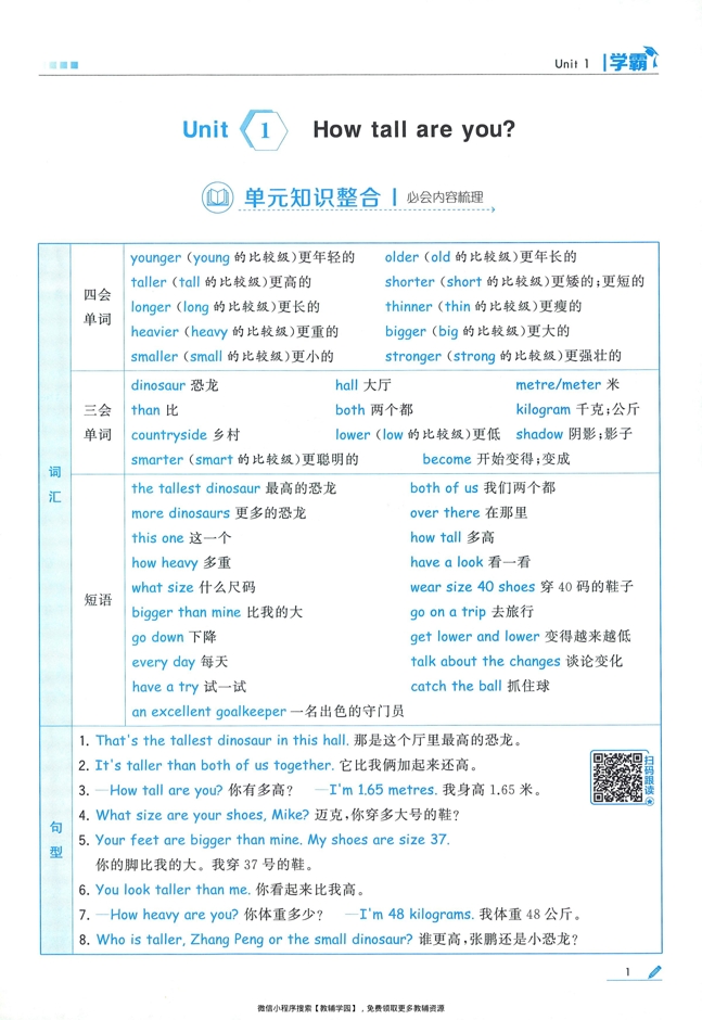 图片[4]-六年级下册（英语）五星学霸【电子版 可打印 含答案】（人教版）2026春